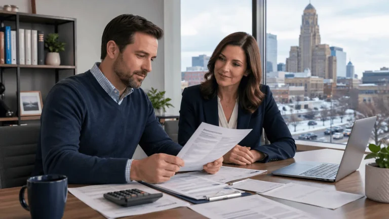 Taxpayer reviewing IRS notice with a tax advisor in Buffalo NY for IRS notice help and tax filing support.